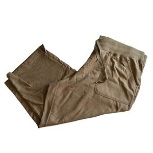 White Stag Tan Knit Wide Leg Yoga Capris Pants Sz XL